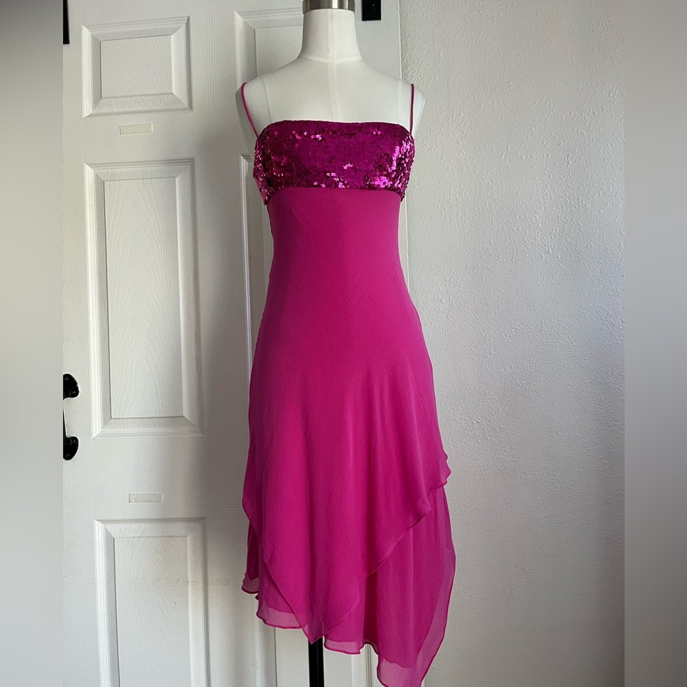 BcbgmaxAzria Sequin Asymmetrical Dress